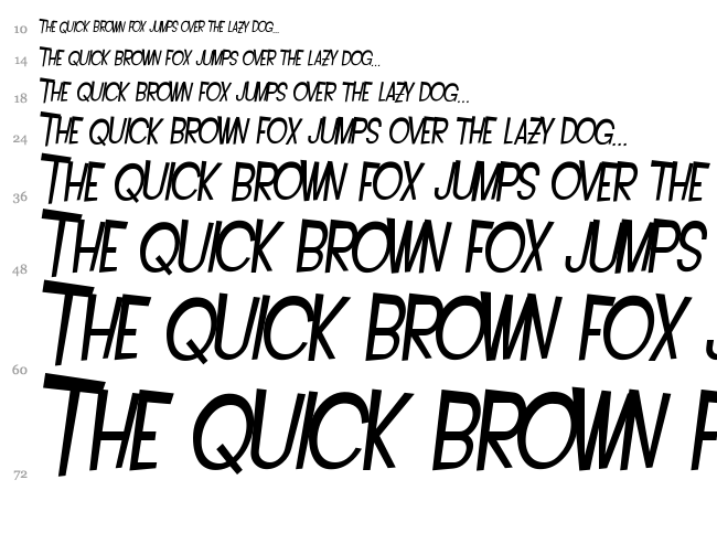 SF Intoxicated Blues font waterfall